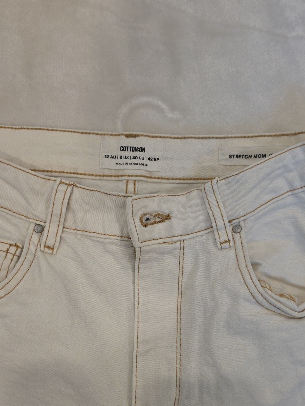 COTTON ON  Stretch Mom Jeans Contrast Stitching Size 8 US High Rise